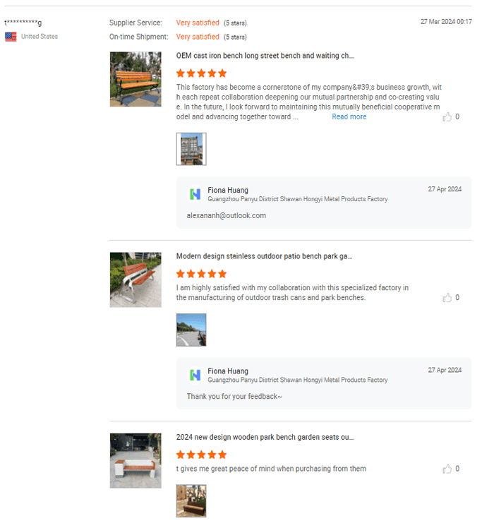Appreciations from some buyers
